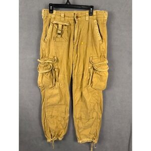 Polo Jeans Company Mens 32X32 Military Surplus Cargo Tan Pants 90s Y2K Read!